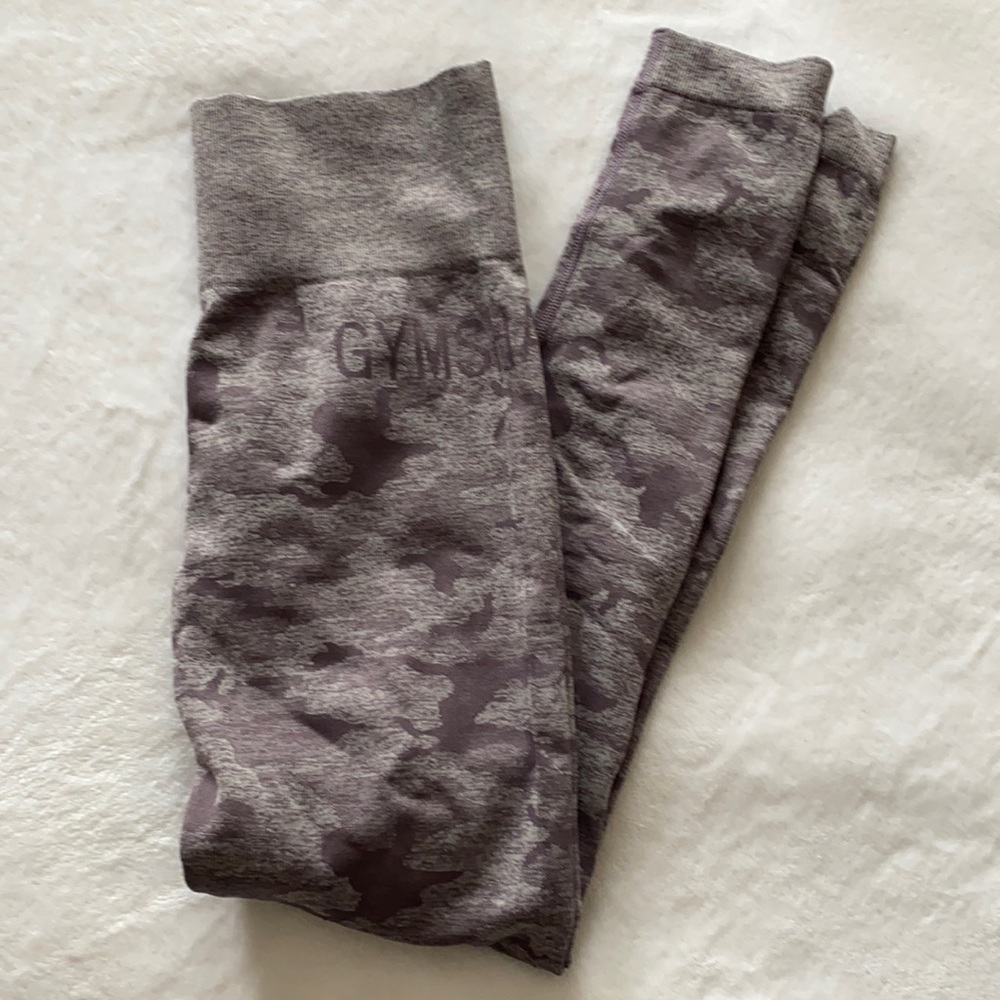 Gymshark Camo Leggings Lavender Grey